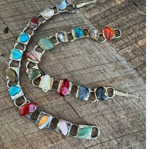 Vintage Multi-Stone Bracelet Set Convertible Choker